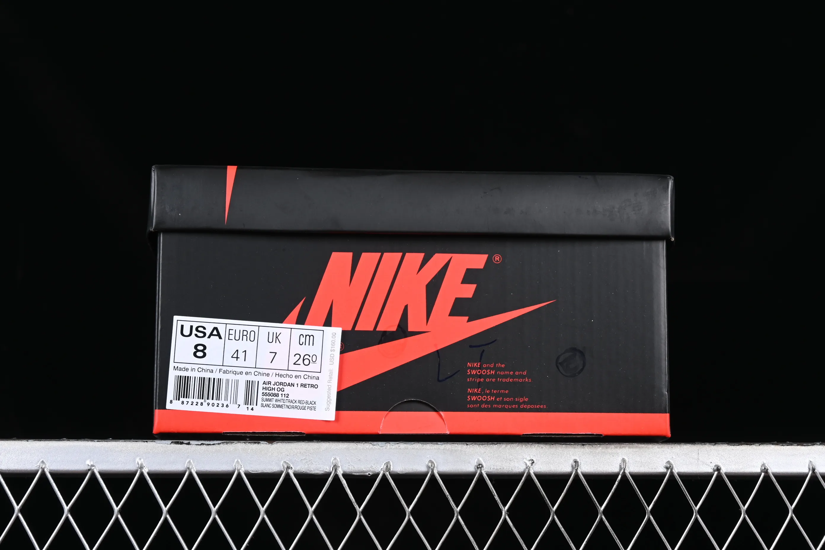 All Categories Air Jordan Jordan Series Basketball Shoes Air Jordan 1 High Air Jordan 1 Retro High OG Black and White Red Toe Six Crown Poker Basketball Shoes 555088-112